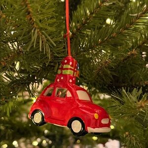 Vintage Red Car Ornament with Gifts